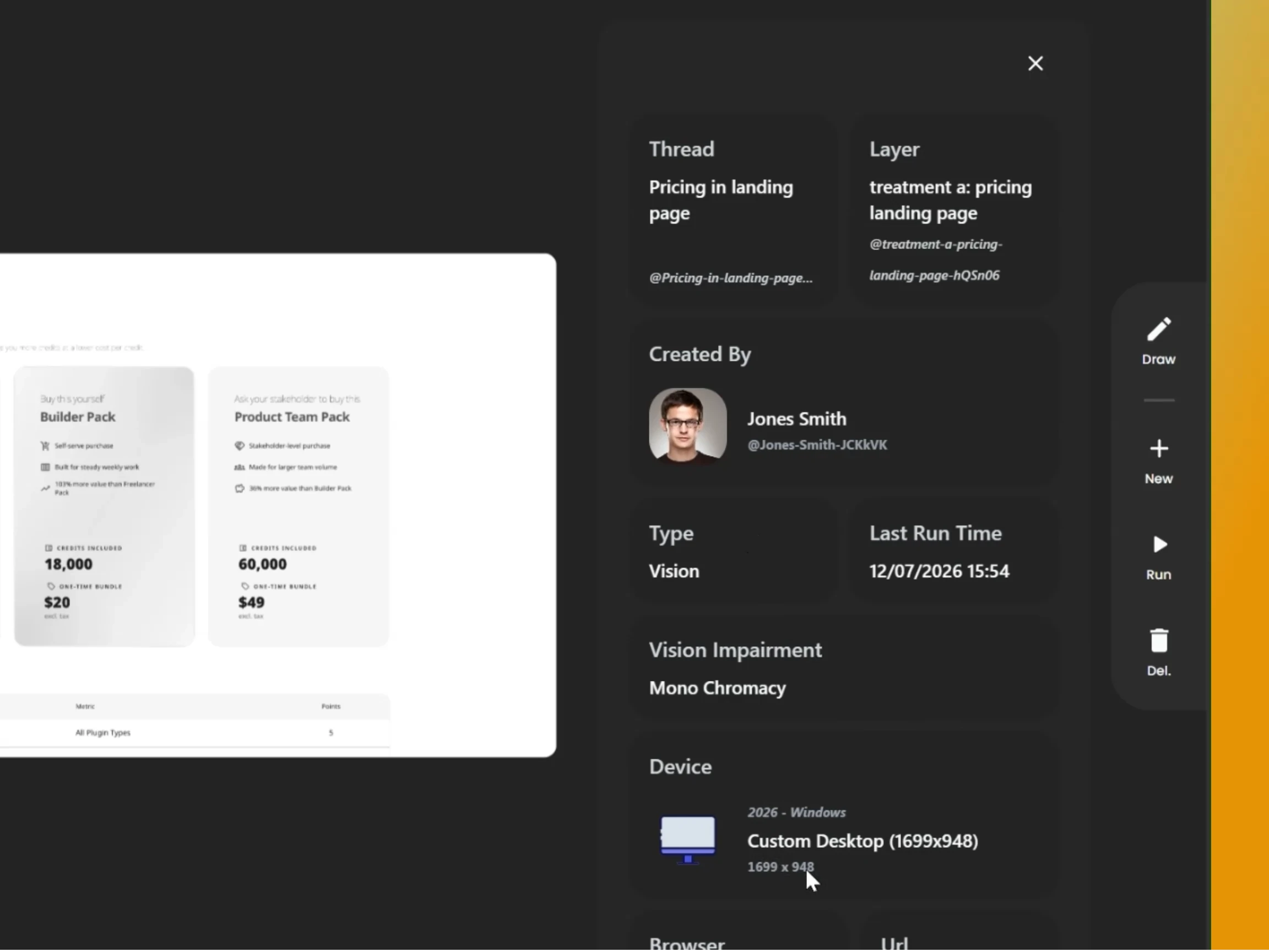 Preveo weekly demo thread showing a captured live frontend page for async updates